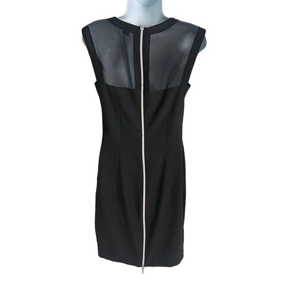 H&M Exposed Zipper Black Dress With Mesh Sheer Detailing Size 8 EUC - Picture 3 of 9